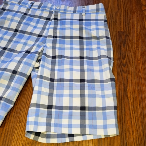 Nike Golf Dri-FIT Plaid Shorts Men’s 36 Blue White Checkered Performance A7 - Picture 2 of 11